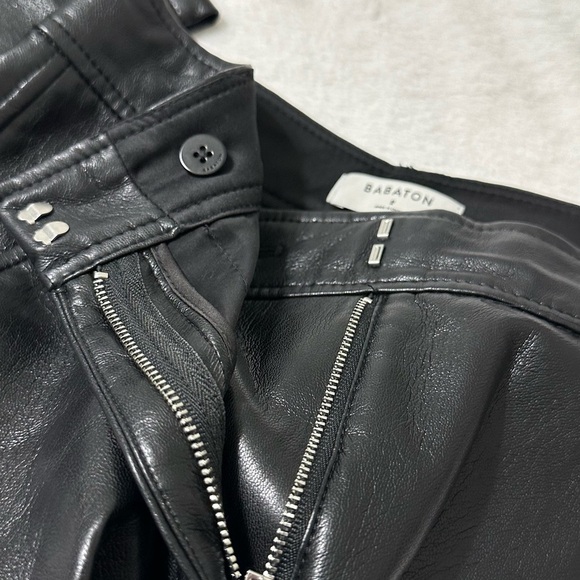 Aritzia Babaton Wide Leg Black Faux Leather Pants in Size 2 - Picture 16 of 16